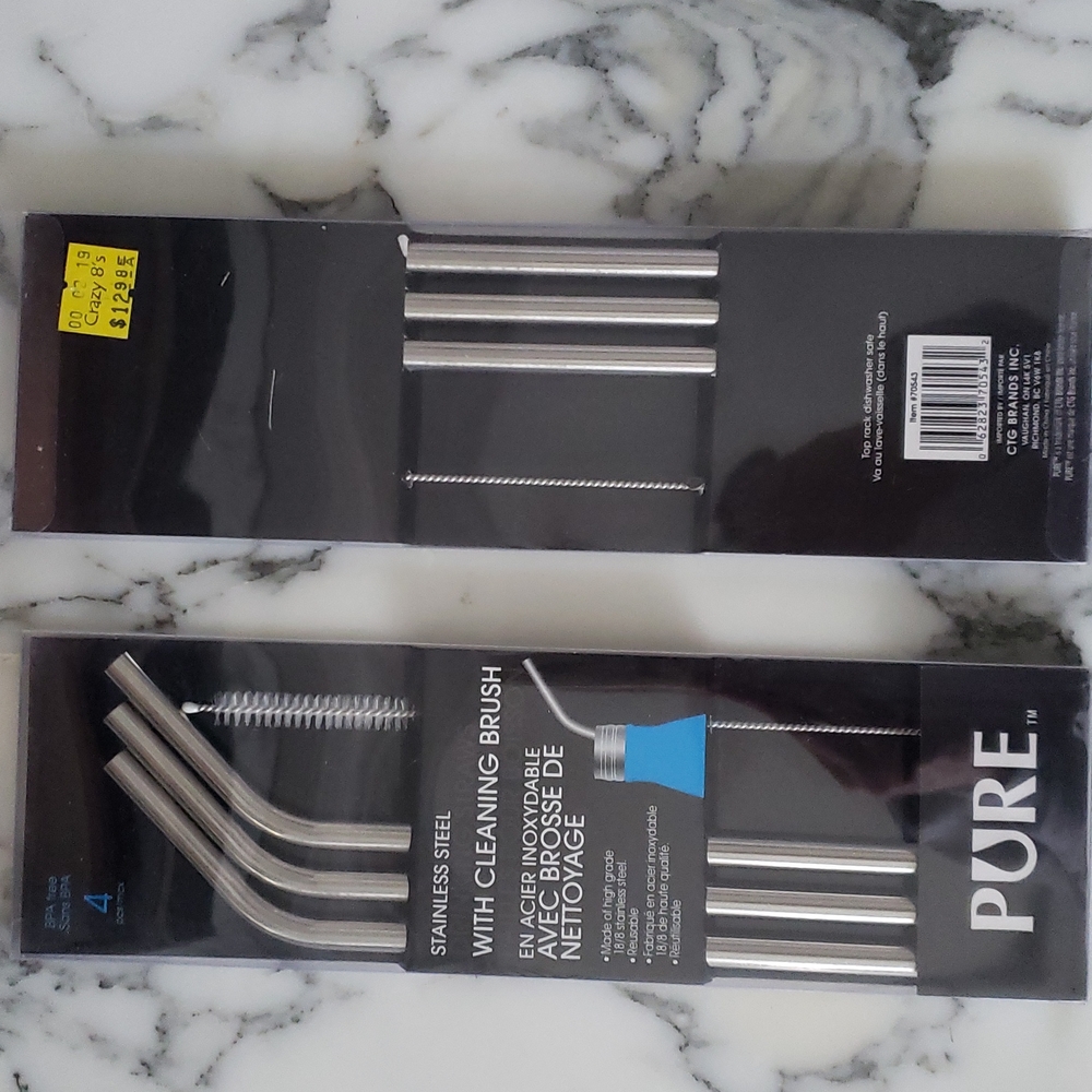 4 piece reusable straw set